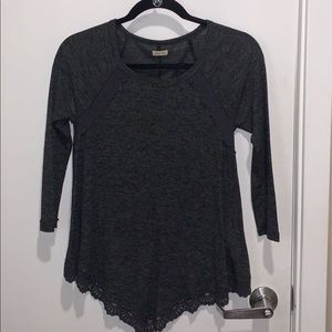 Hollister Grey Textured long sleeve top